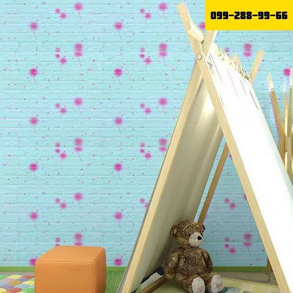 Самоклеюча 3D панель 700х770х4мм Блакитні кульбаби (322) SW-00001362 SW-00001362 фото