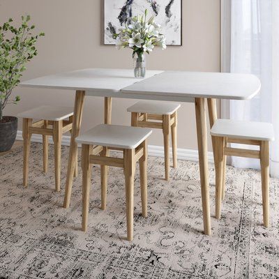Деревянный раскладной обеденный стол LION Маями-3 Бетон Style 90х60/90х120 (LION-041263) 17590 фото