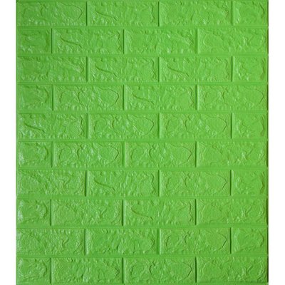 Самоклеюча декоративна 3D панель цегла зелена трава 700x770x5 мм 1016-5 фото