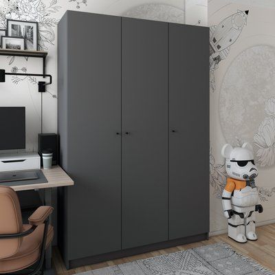 Шкаф распашной для одежды Doros Промо 135х48х204 см Графит (DRS-011206) 00000053989 фото