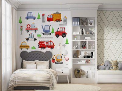 Детские стикеры Автомобили 40х80см, 3 листа (120х80см) (710052022) SW-00001017 фото