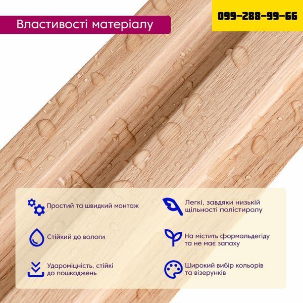 Рейка декоративна PS 2900х120х20мм Бук SW-00002145- SW-00002145 фото