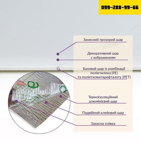Самоклеюча стінова PET плитка у рулоні 600х3000х2мм SW-00001688 SW-00001688 фото