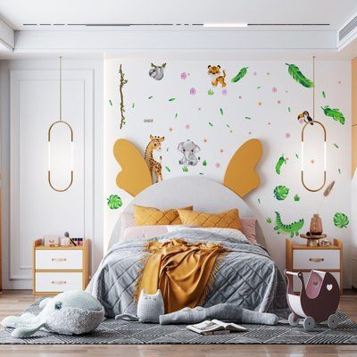 Детские стикеры Тропические листья 30х40см, 4 листа (120х40см) (719042022) SW-00001018 фото