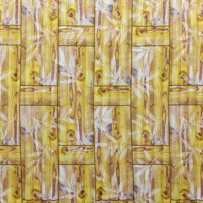 Самоклеющаяся декоративная 3D панель бамбуковая кладка желтая 700x700x8.5мм (056) SW-00000091 1138226223 фото