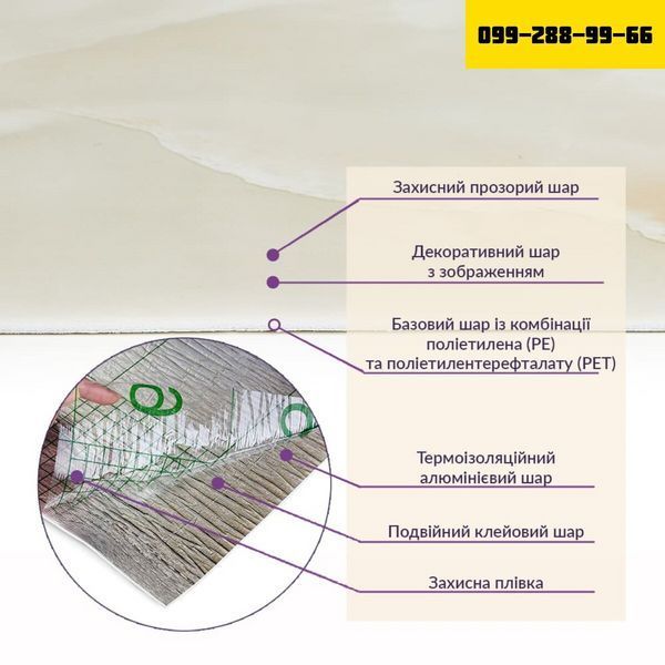 Самоклеюча стінова PET плитка у рулоні 600х3000х2мм SW-00001689 SW-00001689 фото