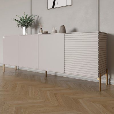 Комод на золотых металлических ножках LION Грей 204x38x76,5 см Кашемир/Кашемир (LION-042647) 30421 фото