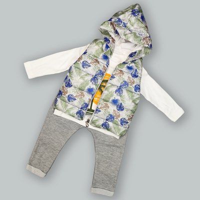 Детский костюм тройка "Тропики" синий 86р. SW-00000622 фото