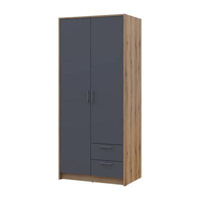 Шкаф для одежды Doros Ронди Дуб Артизан/Графит 2ДСП 82х52х195 DRS-011657 (80737804) 38231 фото