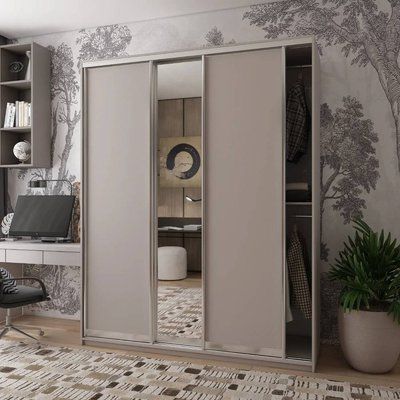 Шкаф-купе Doros Сити Лайт Кашемир 2 ДСП/1 зеркало 180х60х225 (80736371) 38200 фото