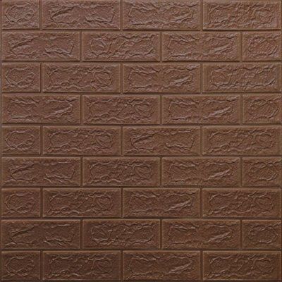 3D панель самоклеющаяся кирпич Коричневый 700x770x5мм (020-5) SW-00000237 1336106555 фото