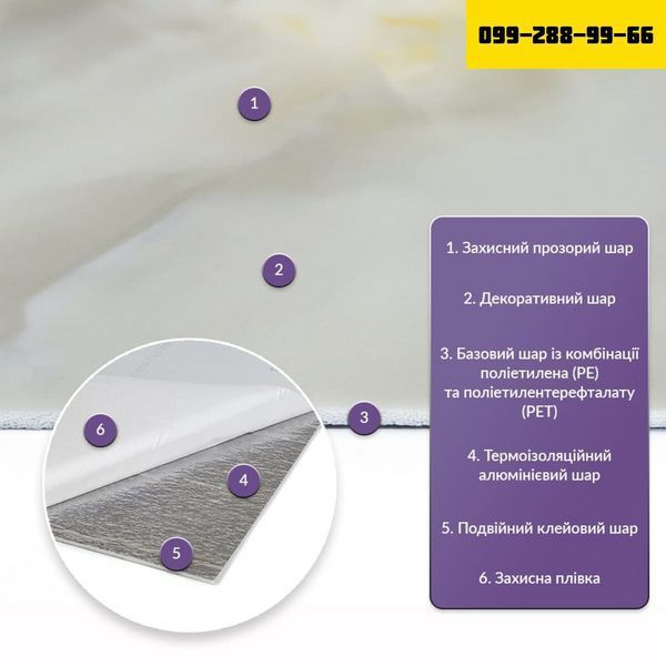 Самоклеюча стінова PET плитка у рулоні600х3000х2мм SW-00002430 SW-00002430 фото
