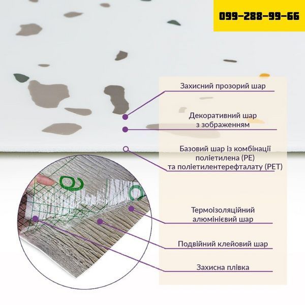 Самоклеюча стінова PET плитка у рулоні 600х3000х2мм SW-00001695 SW-00001695 фото