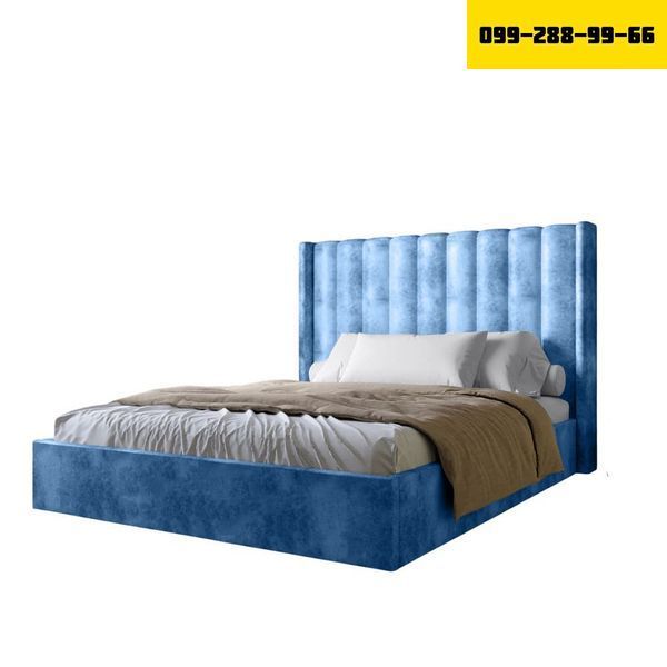 Двуспальная кровать с подъемным механизмом LION Нино 180x200 см SILK 503 Темно-синий (LION-045035) 31039 фото