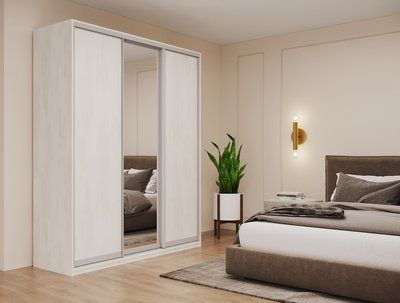 Шкаф-купе трехдверный Doros Сити Лайт 180х60х225 см Белое дерево/1 Зеркало (DRS-011070) 00000054097 фото