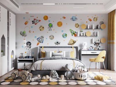 Детские стикеры Космос животные 30х40см, 4 листа (120х40см) (7202103) SW-00001029 фото