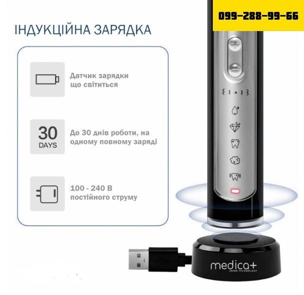 Ультразвуковая зубная щетка MEDICA 1шт (black) + насадки (10 штук) 0% наценки + купон -25% СКИДКИ на дальнейшие покупки через Вашего личного менеджера👌 470987 фото