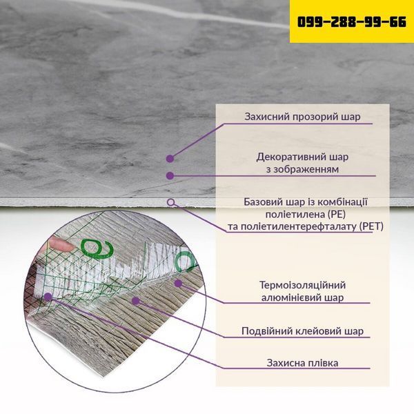 Самоклеюча стінова PET плитка у рулоні 600х3000х2мм SW-00001702 SW-00001702 фото