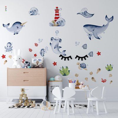 Детские стикеры Морские 30х40см, 4 листа (120х40см) (7202201) SW-00001032 фото