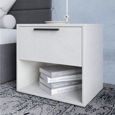 Тумба прикроватная LION Краш с выдвижным ящиком Бетон style (LION-044127) 30866 фото