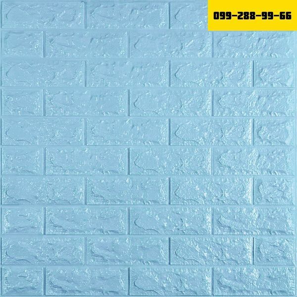 3D панель самоклеюча 700х770х7мм цегла Блакитна (005-7) SW-00000658 SW-00000658 фото
