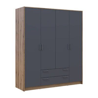 Шкаф для одежды Doros Ронди Дуб Артизан/Графит 4ДСП 160х52х195 DRS-011659 (80737824) 38233 фото