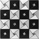 Самоклеюча алюмінієва плитка чорно-срібна зі стразами 300х300х3мм SW-00001773 (D) SW-00001773 фото 1