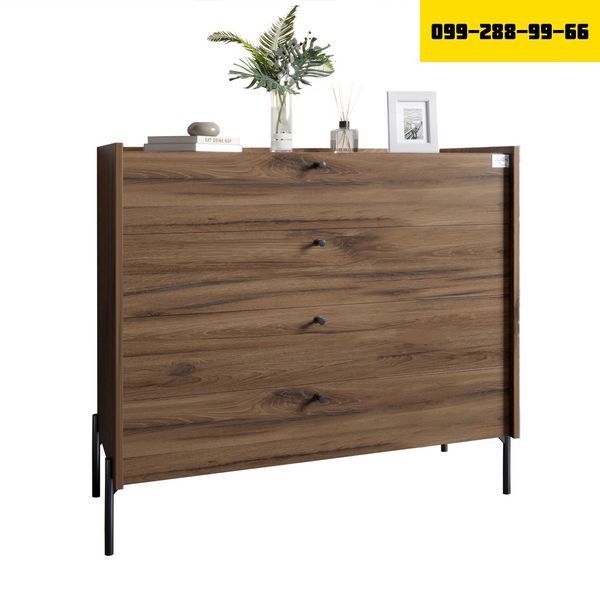 Комод с 4 ящиками LION Wood с черными ножками 100х90х45 см Дуб Ливорно (LION-042979) 17906 фото