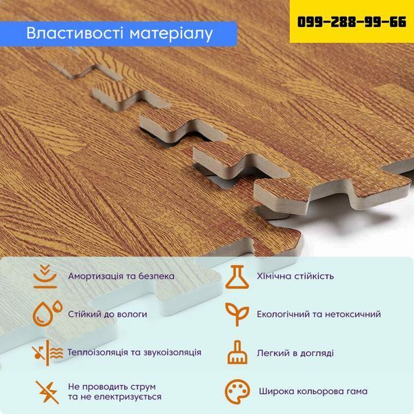 Пол пазл - модульное напольное покрытие 600x600x10мм золотое дерево (МР2) SW-00000022 1311982838 фото