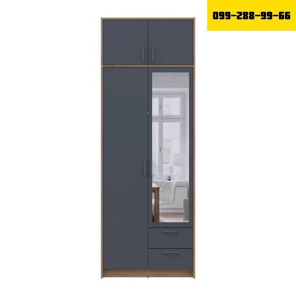 Антресоль Doros Ронди Дуб Артизан/Графит 2 ДСП 82х52х41 DRS-011606 (80737812) 38160 фото