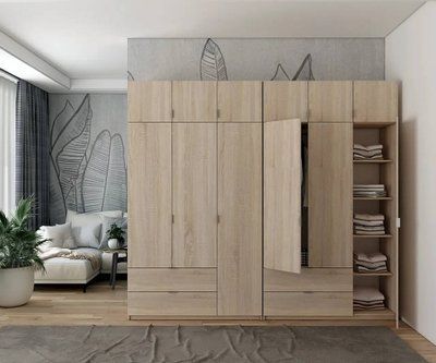 Шкаф для одежды Doros Лукас Дуб сонома 3+3 ДСП 270х50х240 DRS-011705 (42005115) 38279 фото