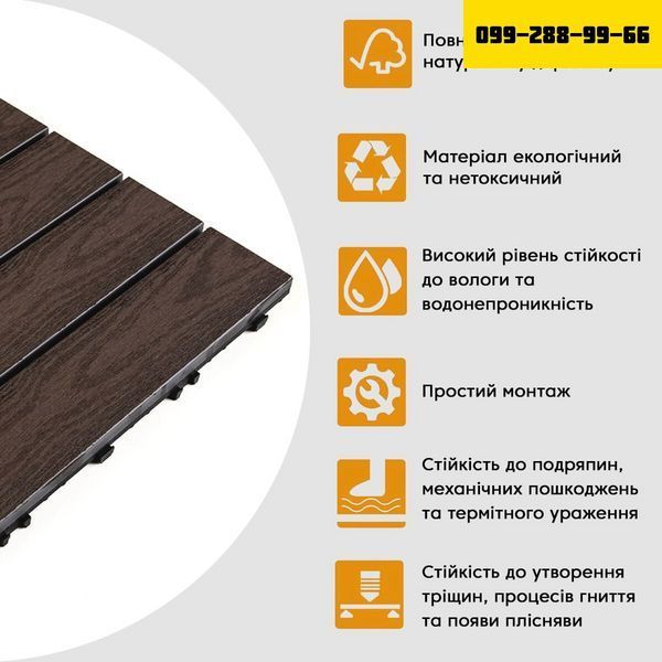 Композитная плитка WPC орех 30*30CM*2СM (D) SW-00001714 SW-00001714 фото