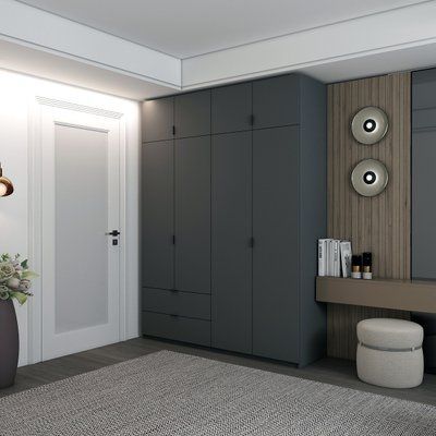 Шкаф распашной с антресолью Doros Лукас 180х50х240 см Графит (DRS-011192) 00000053975 фото