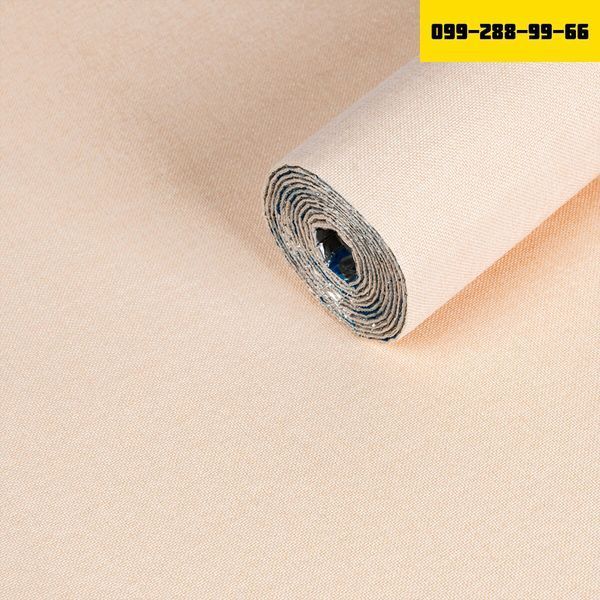 Льняные тёплые обои на самоклейке 2800х650х2мм Персиковый оттенок (D) SW-00001493 SW-00001493 фото