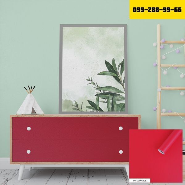 Плівка на самоклейці 0,45х10м х 0,07мм Червона (S) SW-00001505 SW-00001505 фото