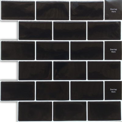 Самоклеющаяся полиуретановая плитка черный кирпич 305х305х1мм (D) SW-00001186 SW-00001186 фото
