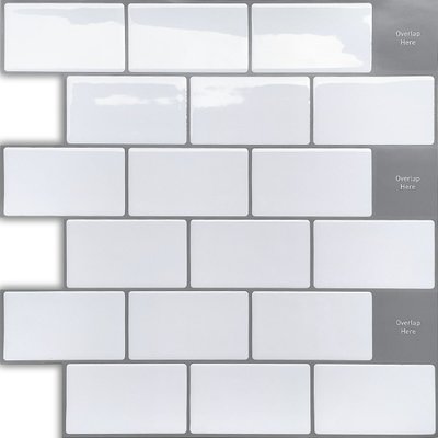Самоклеющаяся полиуретановая плитка белый кирпич 305х305х1мм (D) SW-00001193 SW-00001193 фото