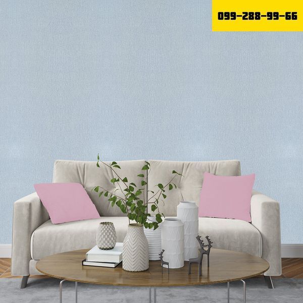 Льняные тёплые обои на самоклейке голубой меланж 2800*650*2mm (D) SW-00001495 SW-00001495 фото