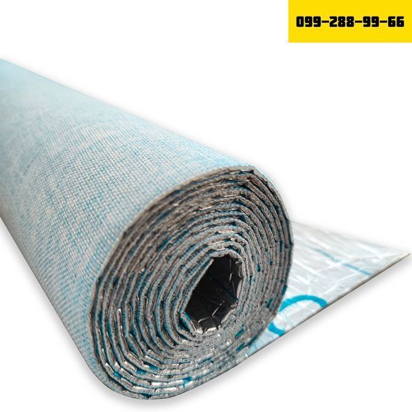 Льняные тёплые обои на самоклейке голубой меланж 2800*650*2mm (D) SW-00001495 SW-00001495 фото