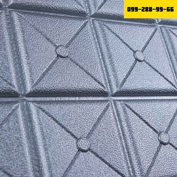 Самоклеюча декоративна 3D панель квадрат срібло 700x700x8 мм 177-8 фото